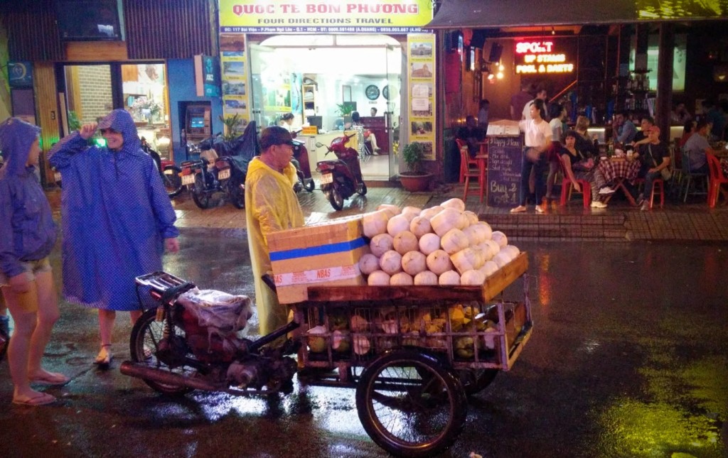 Vendedor ambulante, Calle Bui Vien, Ho Chi Minh, Vietnam, viaje 2015
