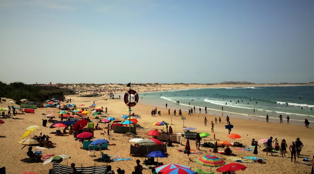 Playa Baleal donde practicamos surf, Portugal, 2015
