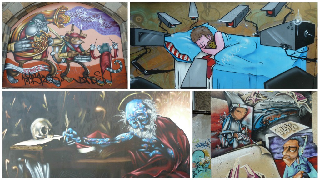 Collage de Fotos de Graffitis en las calles de Bristol, Inglaterra, junio 2012