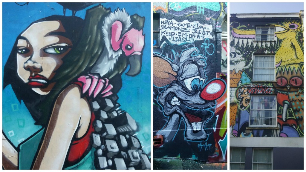 Collage de Fotos de Graffitis en las calles de Bristol, Inglaterra, enero 2016
