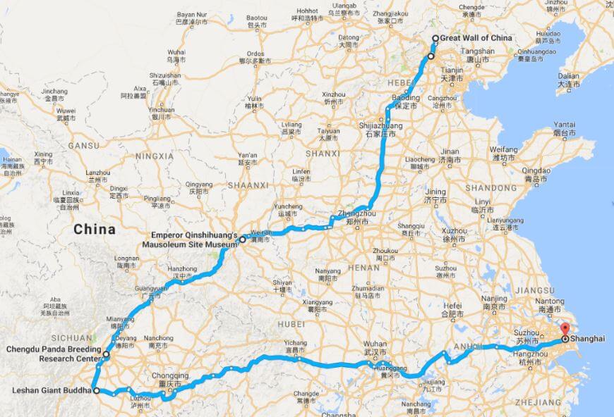 Ruta del Viaje a China, 2017, rominitaviajera.com